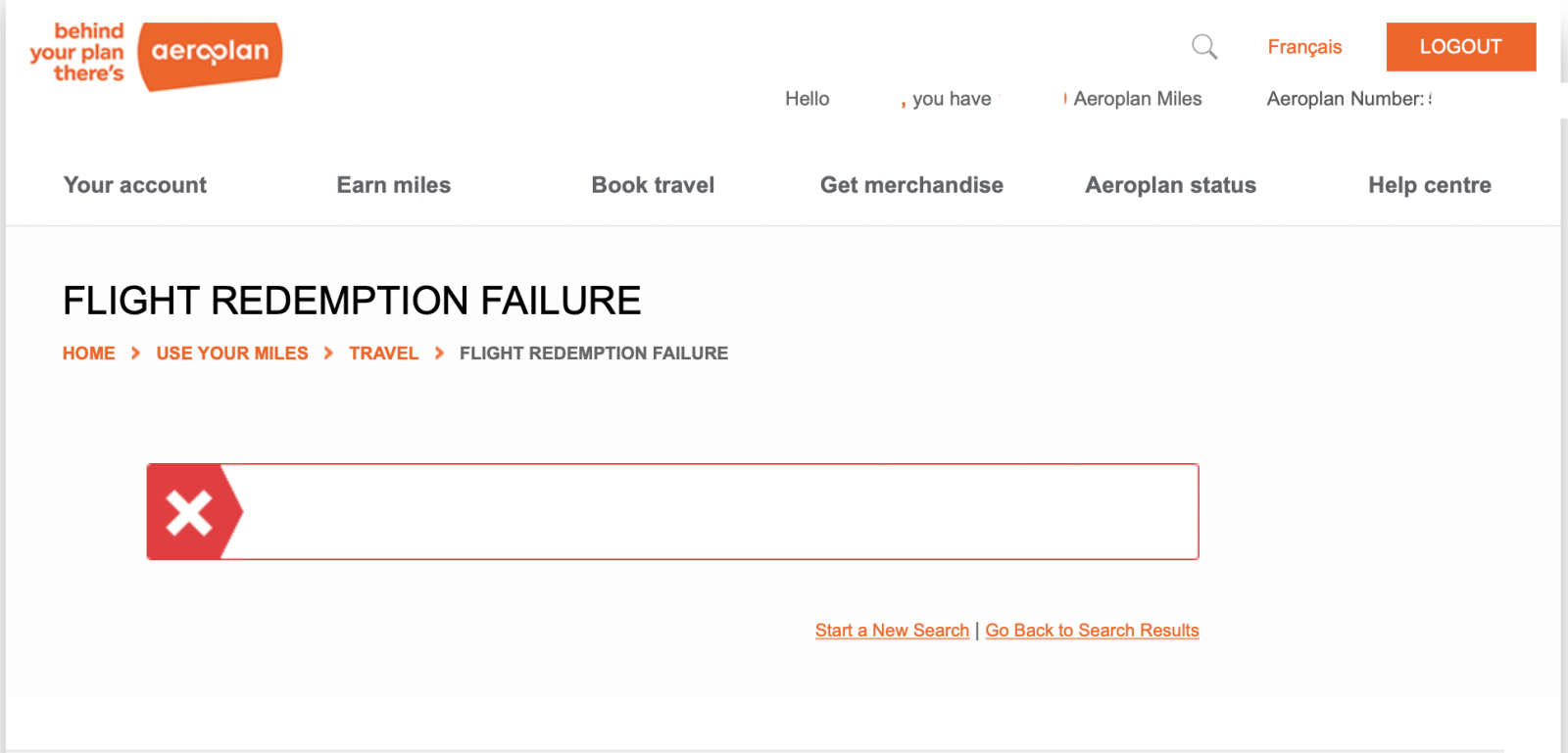 Aeroplan Error