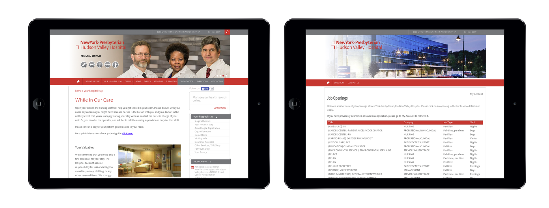 Our Work: New York Presbyterian Hospital: Homepage Design - NP Group